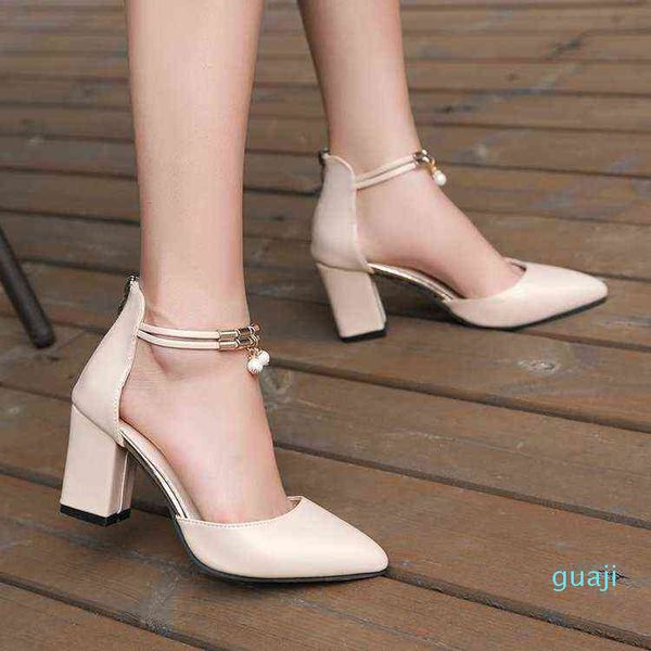 

fashion-summer women's shoes side pointed shallow shoes high heels wedding shoes pu women's high heel sandals, Black