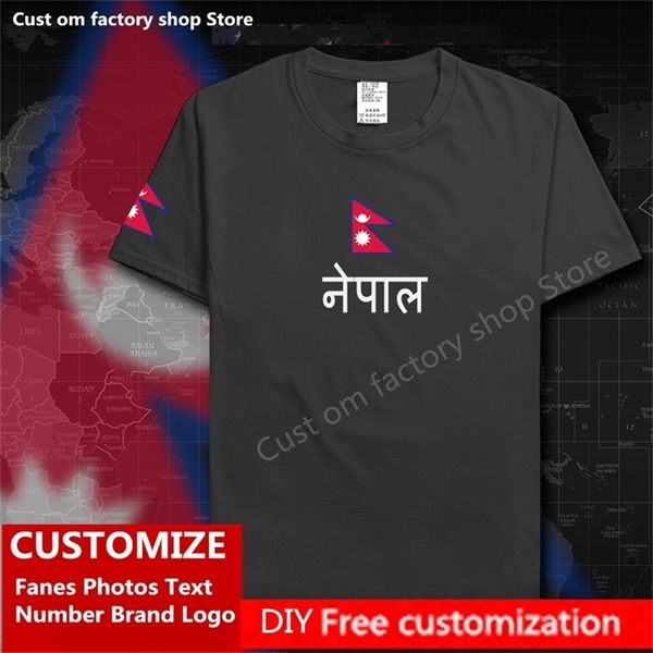 Nepal NPL Land Flagge T-shirt DIY Custom Jersey Fans Name Nummer Marke Baumwolle T-shirts Männer Frauen Lose Sport t-shirt 220620