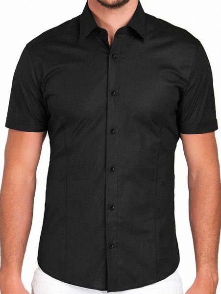

men solid button front shirt f6zl#, White;black