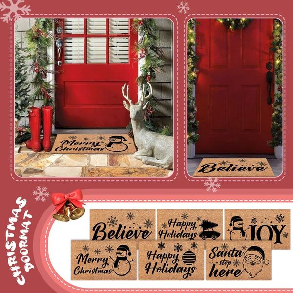 Tapetes natal ornamento de manto tapete personalizado capacho de travessa de alegria para casa banheiro quarto decoração 40 60cmcarpets