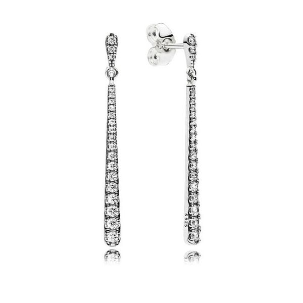 

cz diamond pave meteor dangle earrings authentic 925 sterling sivler women girls party gift with original box for pandora stud earring, Silver