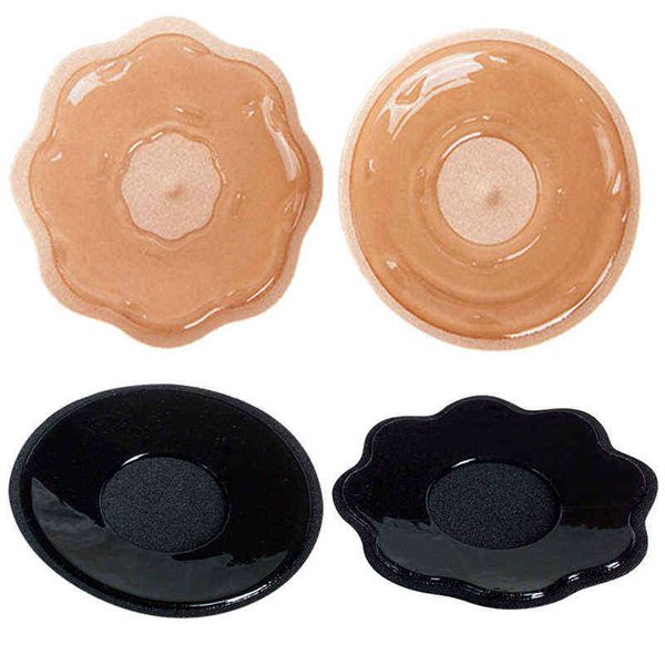 5PC Sexy Silikon Brust Blütenblätter Nippel Abdeckung Aufkleber Unsichtbare Bh Pasties Pad Push-Up Stick Auf Bh Zubehör 1 paar Y220725