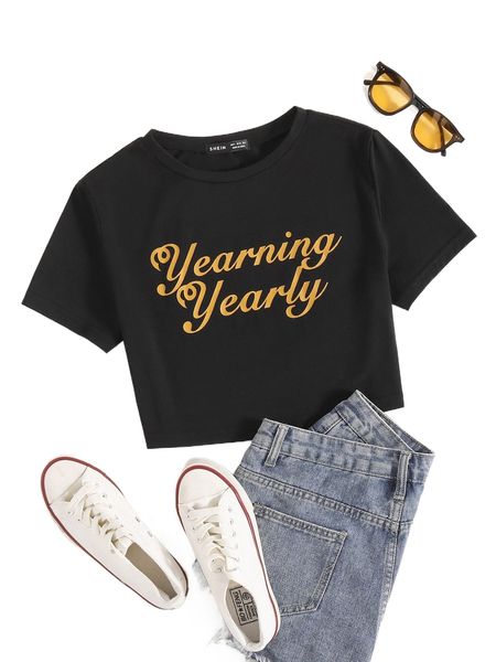 

letter graphic round neck tee p1wq#, White