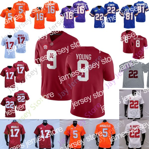 

james alabama crimson tide football jersey ncaa college bryce young n. harris waddle metchie iii d.j. uiagalelei lawrence aaron hernandez em, Black;red