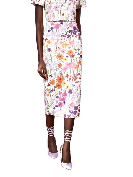 

x miriam omar split hem floral skirt j1an#, Black