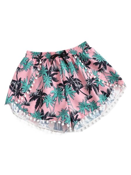 

plus palm tree print bikini bottom k8qe#, Black