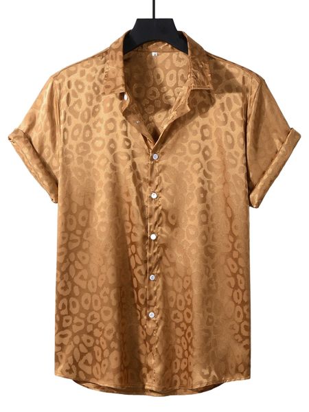 

men leopard jacquard shirt l9li#, White;black