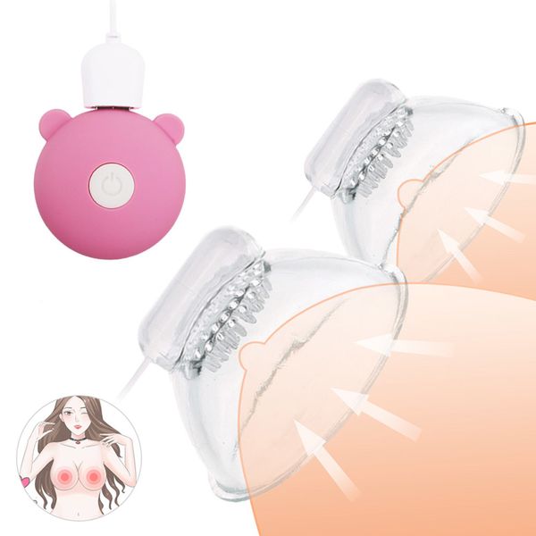 Os vibradores de massageador de mama clitóris estimulam a bomba, aumente os brinquedos sexy para mulheres vibrador de otário mamilo USB Sexytoys