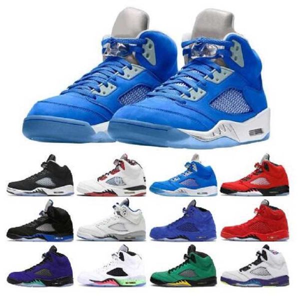 

men basketball shoes 5 5s oreo quai 54 bluebird what the fire red stealth racer blue mens trainers sports sneakers size 7-13, Black