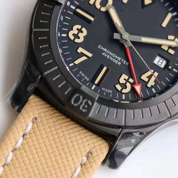GMT 45mm Night Mission Automatic Watch Mens Männer Armbandwatch GF GF Top -Qualität wasserdichte Lünette Sapphire Crystal Casual Orologio di lusso v32395101b1x1