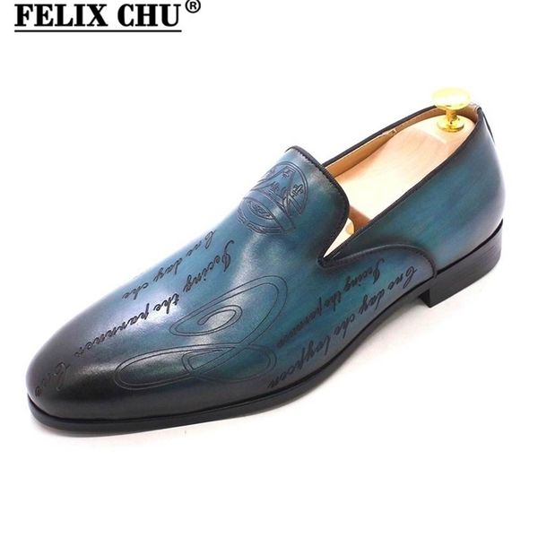 

italian style hand painted letter men shoes genuine cow leather formal dress loafers business wedding 220812gx, Black