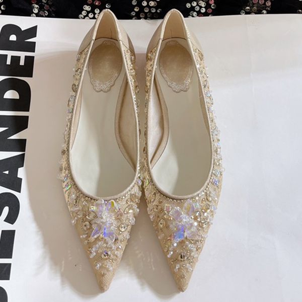 

rc womens dress shoes luxury designers crystal embellished loafers lace hand sewing drill pumps shoe 7.5cm stiletto shiny silver leather sol, Black