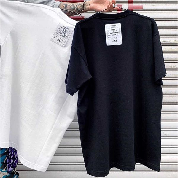 T-shirt Vetements più recente Uomo Donna T-shirt Vetements con ricamo di alta qualità Big Tag Casual Cotton Black White Vetements Tee