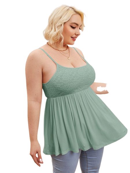 

plus lace bodice peplum cami y4bf#, Black