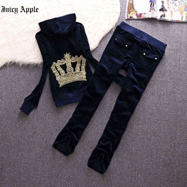 

juicy tracksuit women 2022 elegant velvet 2 piece set women hooded long sleeve sweatshirt and sweatpant tracksuit, Gray