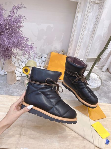 

fashion women boots pillow comfort womens leather shoes ankle boot winter for hiking work outdoor size 35-41 trend, Black