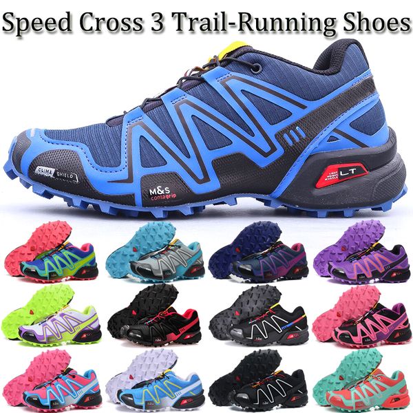 2022 Speed ​​Classic Cross 3 Sapatos de corrida para homens ao ar livre Speedcross Runner Jogging III preto verde marinho azul blue mass esportes esportes causos zapatos 36-48