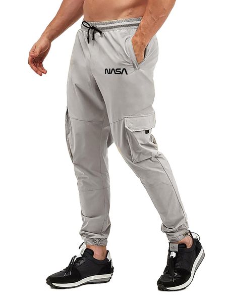 

men letter graphic flap pocket drawstring hem cargoÂ pants g5kn#, Black