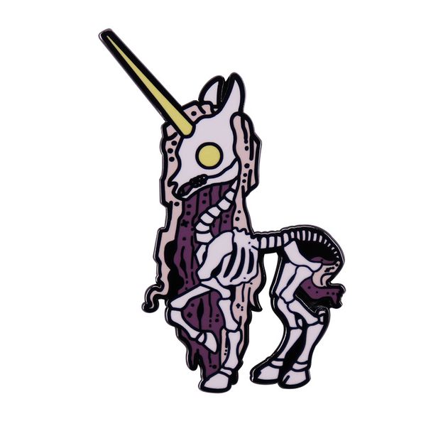

cute skeleton unicorn enamel pin fashion decoration badge brooch, Blue