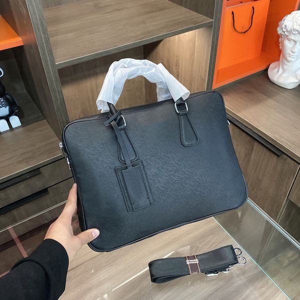 Роскошные дизайнерские мужские портфели, деловые сумки, повседневные дорожные сумки-мессенджеры, черная сумка через плечо HQP263