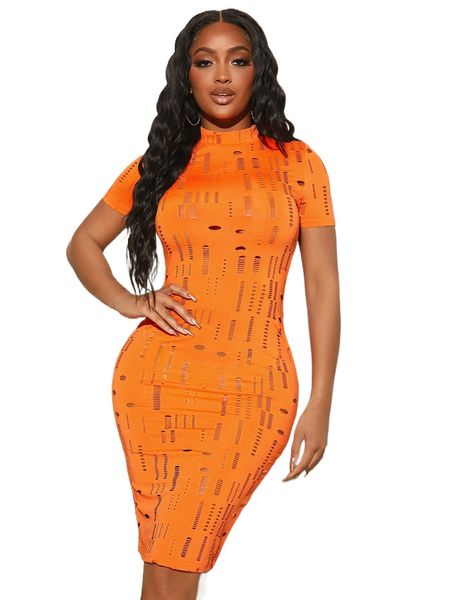 

sxy r.ipped s.tand c.ollar b.odycon d.ress u2ky#, Black;gray