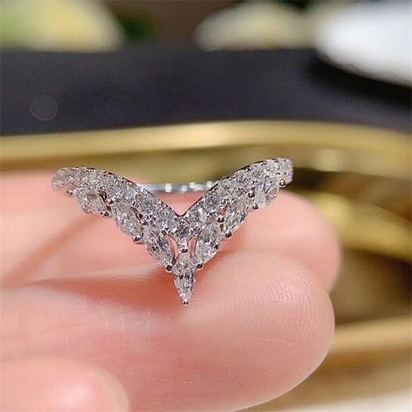 

temperament womens ring silver color fashion versatile female rings for wedding engagement party jewelry wholesale bulk 220728, Slivery;golden