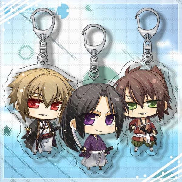 Portachiavi Hakuoki Anime Portachiavi Accessori Ragazza Firgures originali Auto Decorazione in resina Carino Gioielli da donna Giocattolo Portachiavi di moda personalizzato