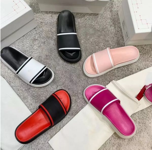 

fashion women sandals rubber leather slippers summer flat stylist slides ladies beach sandal party wedding slipper size 35-45, Black