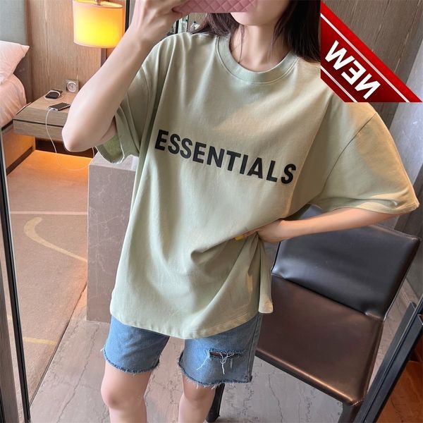 

fog bear of god double thread essentials chest letter short sleeve men's and women's loose couple t-shirt fashion brand, White;black