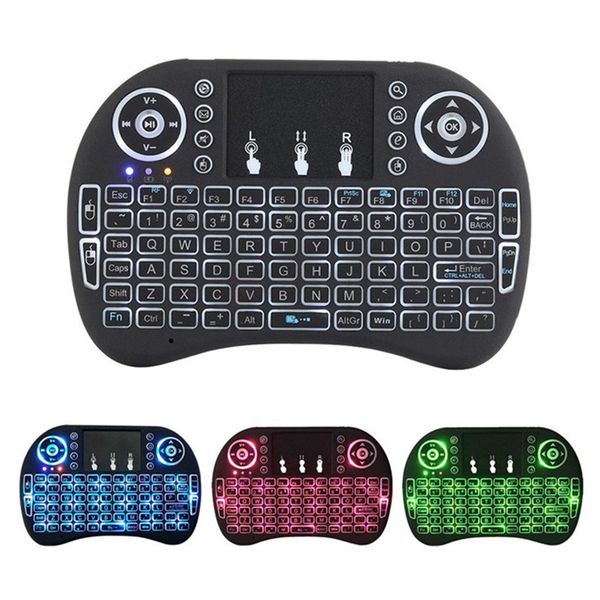

mini rii i8 wireless keyboard 2.4g air mouse remote control touchpad backlight backlit for smart android tv box tablet pc english dropshippi