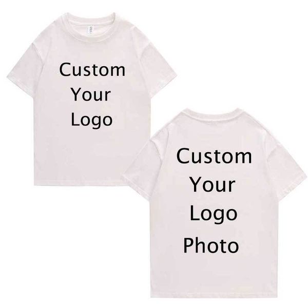 

custom t shirts print own pos 210g cotton thick tshirts diy your brand tees drop short sleeve t-shirt wholesale 220607, Black