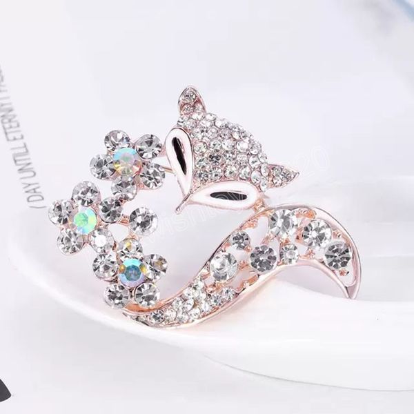 

ladies brooches women's simple fashion fox corsage sweater coat accessories brooch for women animal party wedding, Gray