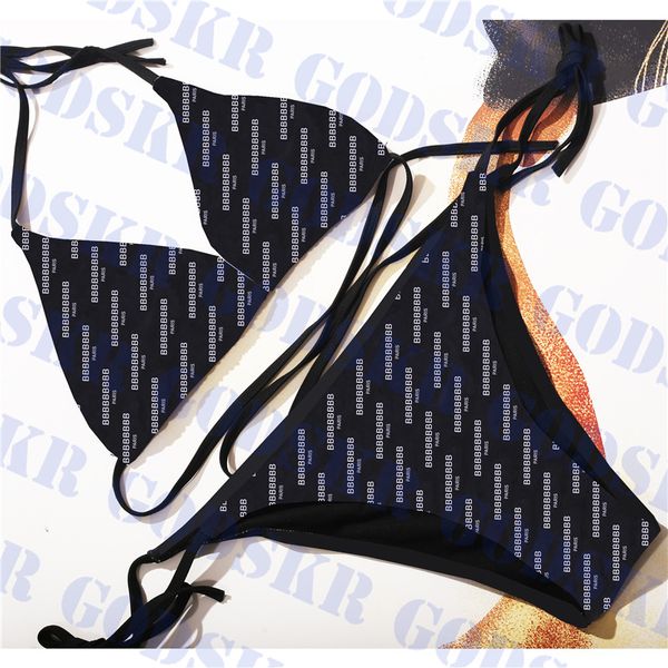 

letter logo bikini womens swimsuit suit halter women swimwear bikinis fashion black ladies bra set, White;black