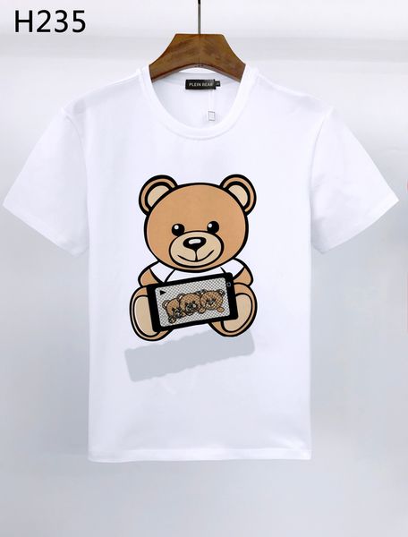 

plein bear t shirt mens designer tshirts teddy bear knitted t-shirt classical hip hop streetwear tshirt casual tees pb 80557, White;black