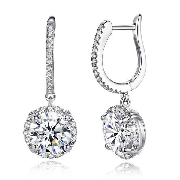 

4 cts 8mm moissanite diamond clip earrings for women 100% 925 sterling silver white gold plated wedding jewelry certified, Bronze;silver