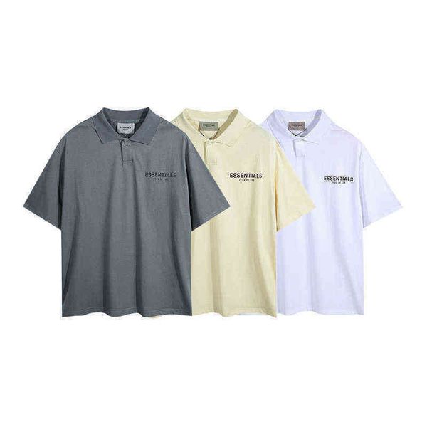 

street brand fear of essential men's t shirts women's summer loose short sleeve t-shirt polo shirt advanced pullover slim streetwe, White;black