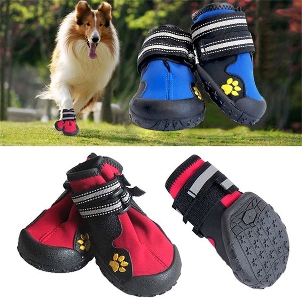 Sapatos de cães esportivos para cães grandes Pet Outdoor Rain Boots Non Slip Puppy Running Sneakers Acessórios WaterPoof 236335 LJ201006