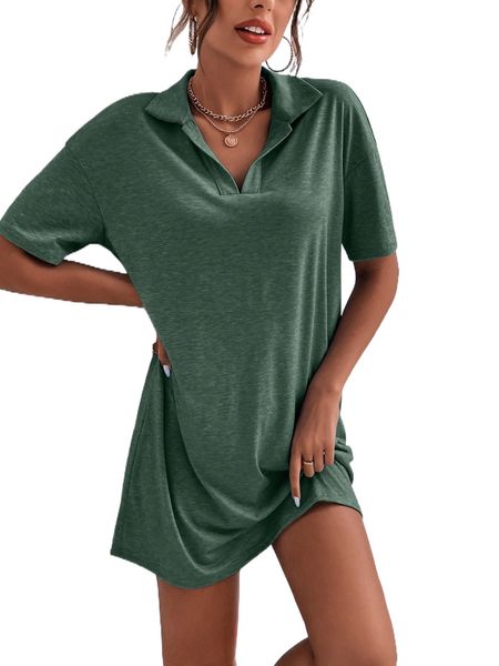 

space dye drop shoulder tee dress s2bd#, Black;gray