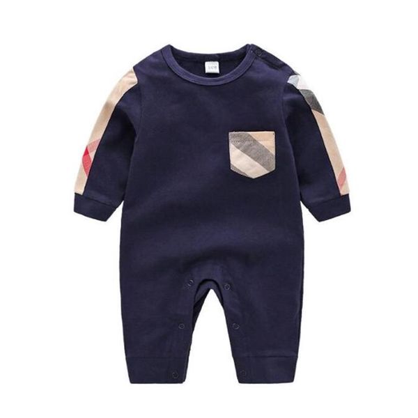 

newborn baby rompers clothes printed bear cotton cute toddler boy girls romper 0-24 months219j, Blue