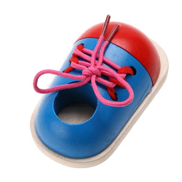 

1piece kids diy eva clock learning education fashion toddler lacing shoes montessori kids wooden toys children toys341w
