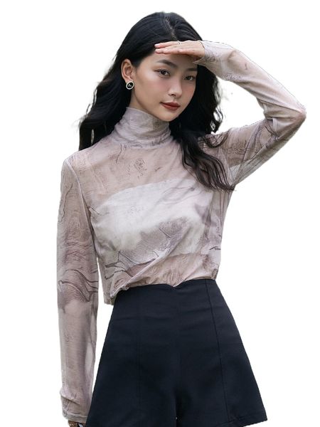 

dazy tie dye high neck tee n9mb#, White