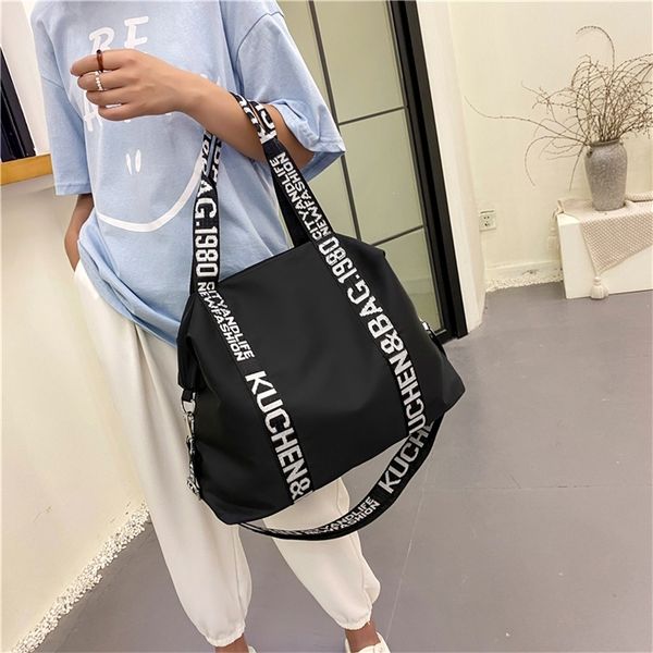 

selling bright travel handbags waterproof oxford shoulder bag for women men large capacity girls tote street shopping 220509