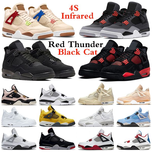 

2022 jumpman 4 shoe basketball shoes men women 4s black cat infrared red thunder shimmer university blue military white oreo lightning mens