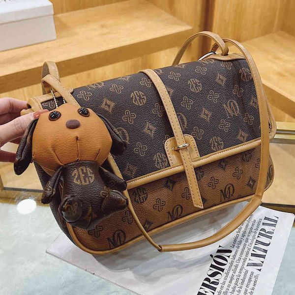 

super minority brown single shoulder bag autumn and winter texture high sense small square bag