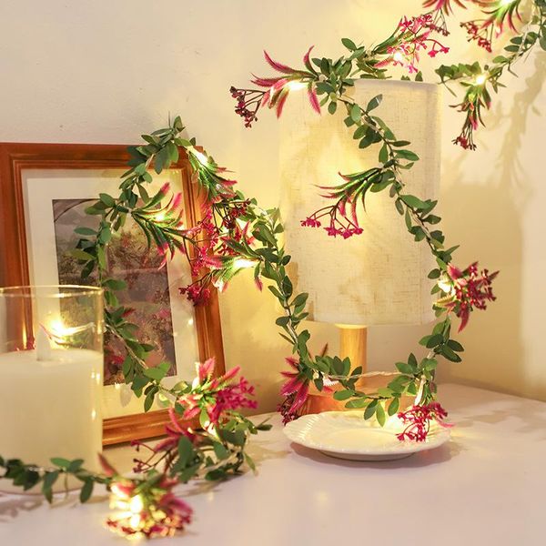 Stringhe Simulazione Orchidea Rosa Stringa di luci Fata Batteria Albero di Natale Ghirlanda Luce Matrimonio Decorazioni per la casa Regalo di San ValentinoLEDLED