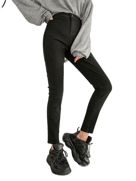 

dazy high waist solid skinny jeans k0l3#, Blue
