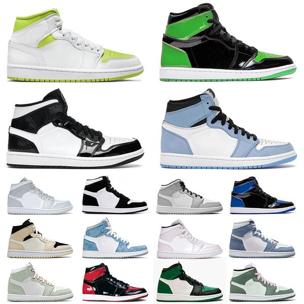 

designer jumpman 1 1s basketball shoes for mens womens panda high white lime bred patent obsidian mocha mid dutch green carbon fiber sneaker