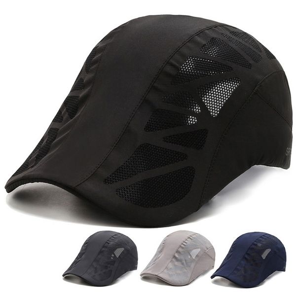 

sports baseball men cotton mesh simple style quick dry sunshade breathable hat summer running cap 220627, Blue;gray