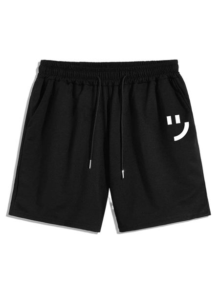 

men cartoon graphic drawstring waist shorts i8t8#, White;black