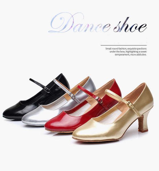 

elling new comfortable pu latin dance shoes tango chacha samba ballroom dancing for women/ladies/girls 4 color heel 5/7cm a149 designer clas, Black